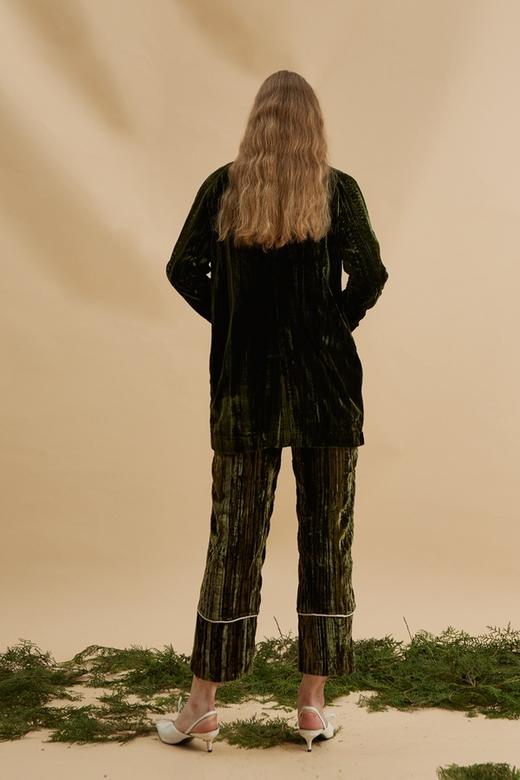 DAMO WANG/王大墨 墨绿色丝绒西装外套 13968 商品图2