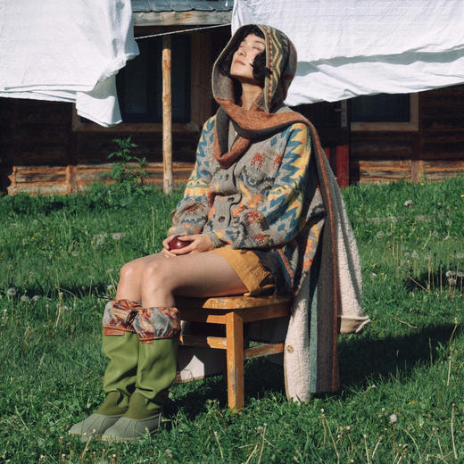 谜底特色中长针织开衫女2024冬新品民族风度假保暖毛衣244MZ1945 商品图1