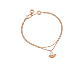 BVLGARI宝格丽 DIVAS’DREAM系列 白贝母扇形18k金 手链 女款 玫瑰金色 BR859360