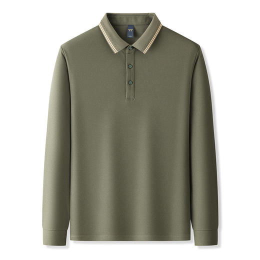 【7A抗菌】罗蒙春秋男装长袖POLO衫男士撞色领商务休闲打底长袖翻领男T恤 商品图4