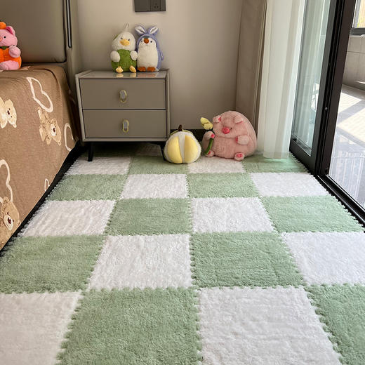 【床边毛绒地毯】卧室满铺拼接泡沫地垫可裁剪少女房间榻榻米垫子家用。ry 商品图5