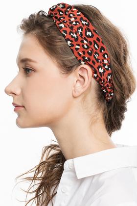 AVA 红棕色豹纹图案发带 4167