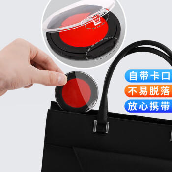 西玛（SIMAA）高清陶瓷指纹印台红色 油性圆形指纹采集印泥 小号专业便携免洗指纹印台 1个装 19772 商品图4