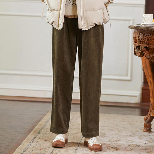 Famecoco范可儿多巴胺灯芯绒休闲裤女秋冬FAB8GA008 商品图3
