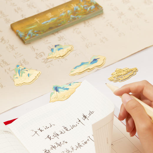 【故宫文具】千里江山书签套装礼盒博物馆文创伴手礼生日礼物 商品图2