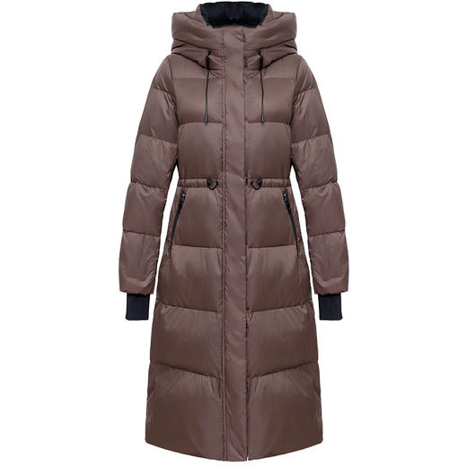 QYM 24JM822-L加厚简约中长款修身时尚保暖羽绒服洋气连帽外套 商品图3