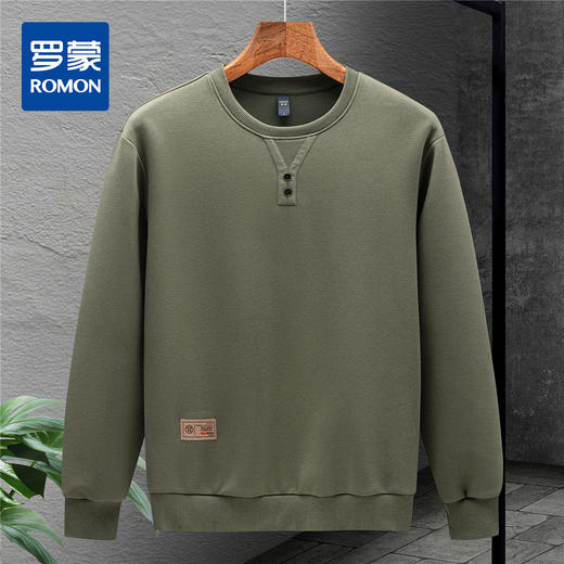 【抗菌 桑蚕丝混纺】罗蒙春秋男装卫衣美式复古男士卫衣高级感卫衣男套头T恤 商品图2