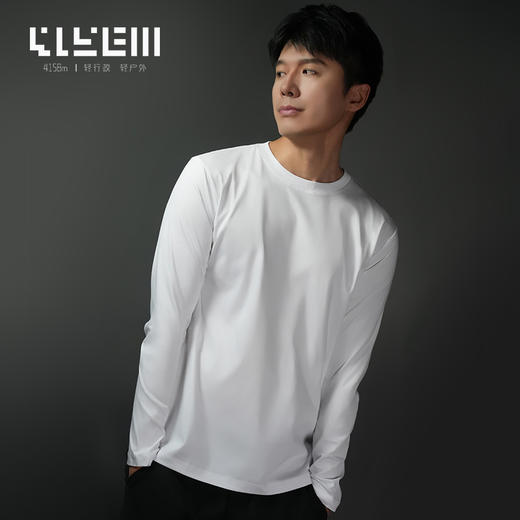 4158m轻户外轻行政 简墨桑蚕丝棉长袖T恤 商品图3