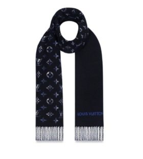 LOUIS VUITTON 流苏装饰双面 山羊绒 绒线围巾 男款 180*35cm