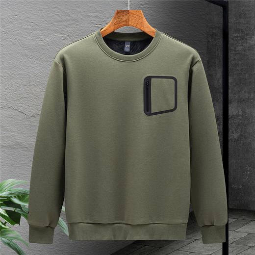 【加绒加厚 蚕丝混纺】罗蒙秋冬男装卫衣口袋款户外运动加绒卫衣男秋冬款加绒保暖男卫衣 商品图4