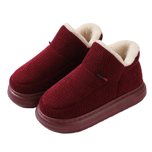 【中老年人高帮棉鞋】冬季厚底加绒加厚全包跟棉鞋 纯色耐脏老人老棉鞋 商品图4