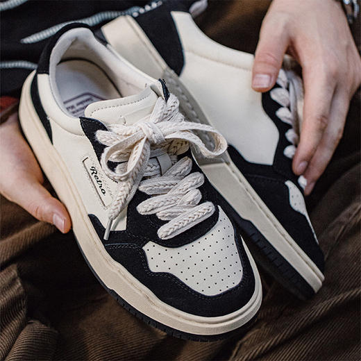 马登2025新款黑白熊猫板鞋男冬季运动休闲低帮原创小众百搭潮鞋 商品图0