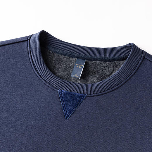 【加绒加厚  蚕丝混纺】罗蒙秋冬男装加绒卫衣男士休闲百搭保暖卫衣男长袖T恤 商品图5