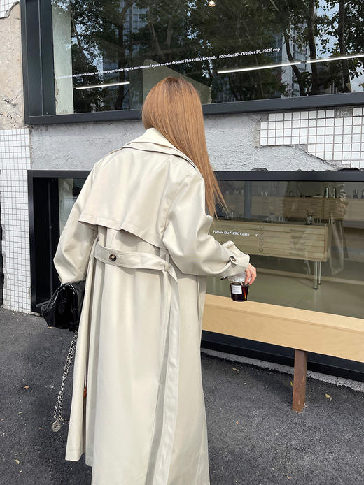 反领假两件撞色长风衣 9521010074 商品图4