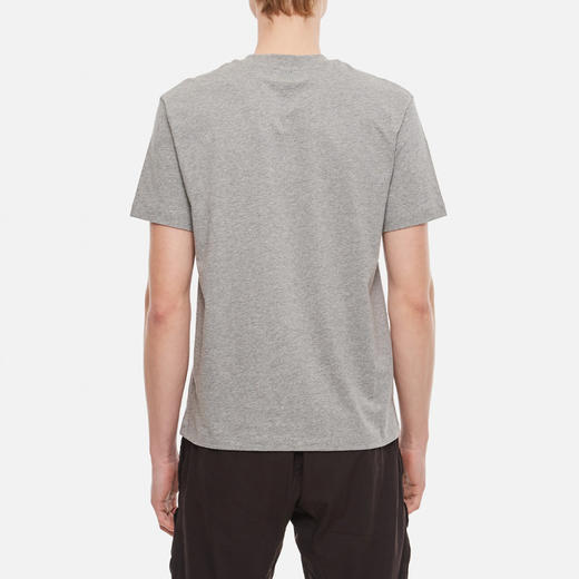 AMI 男士徽标刺绣棉质圆领短袖T恤 灰色 BFUTS001 724 055 商品图2