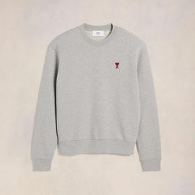 AMI 男士徽标刺绣棉质运动卫衣 灰色 BFUSW001 730 055