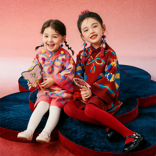 送花圃发卡 年衣童装女童旗袍唐装秋冬新款连衣裙儿童裙子加绒演出服礼服冬装（送花圃发卡） 商品图5