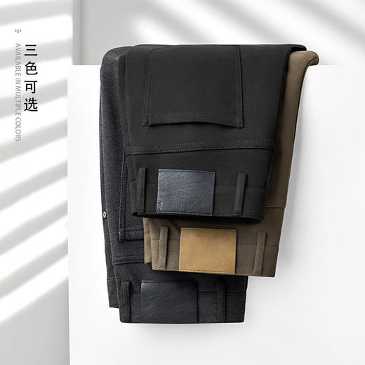 【易打理】圣得西秋冬新款卡其色毛呢直筒西装裤户外休闲裤子2462913035 商品图4