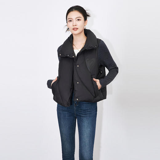 【高货wl】全新升级【铂金会员367/天猫499/差价132】(13251) 洛诗琳秋冬趣味爱心百搭时尚通勤轻暖90%白鸭绒马甲羽绒服 商品图0