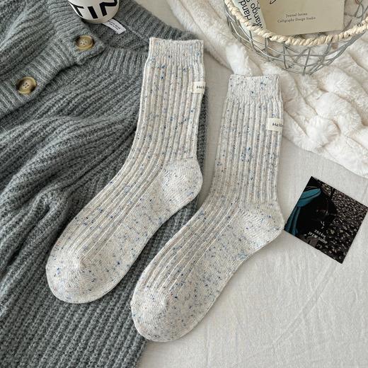 【日系中筒百搭袜】秋冬点子纱堆堆袜日系中筒袜百搭彩点布标袜加厚羊毛保暖复古袜子。ry 商品图9