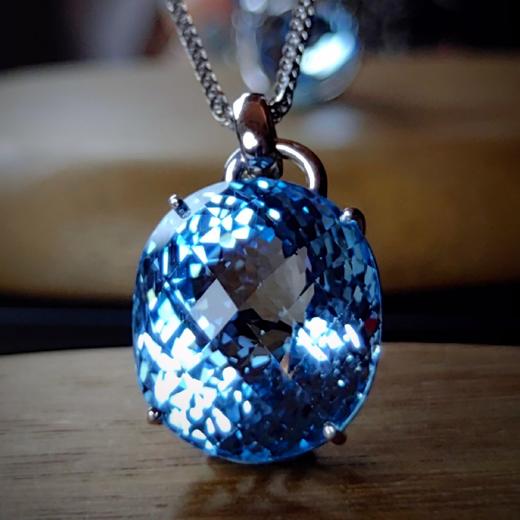 天空蓝 托帕石项坠 商品图4