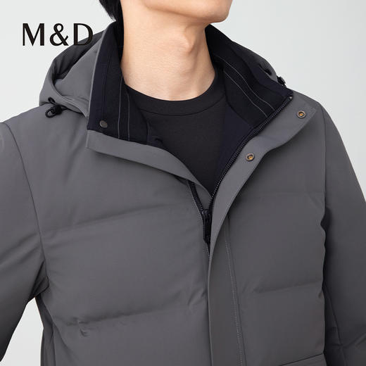 【名盾】立领连帽长款羽绒服，可拆卸帽，温暖舒适不跑绒M0DL25672B 商品图3