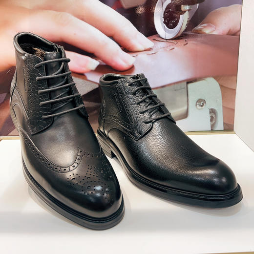 皮尔卡丹商务加绒皮靴 商品图0