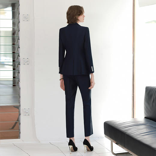 IWY/秋冬款藏青西装小腿裤套装气质高端干练一粒扣商务接待职业装CP1909 商品图4