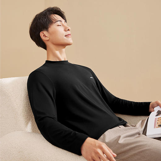 柒牌男士保暖内衣秋冬新品发热抗菌男款中领套头打底外穿长袖上衣	127F70020 商品图2