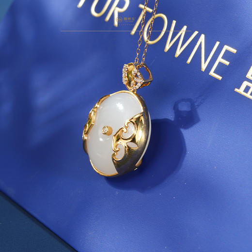 新疆国玉盟世玉和田玉金镶羊脂玉挂件 新疆系列【鹰之梦】【带证书·顺丰物流】 商品图2