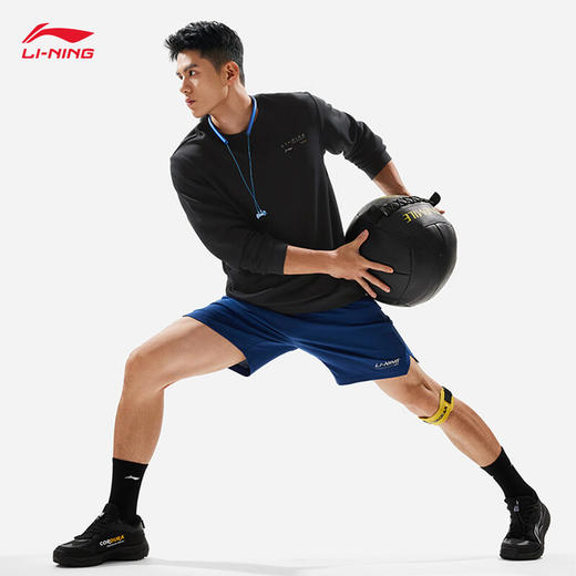 李宁卫衣男子时尚空气层宽松套头圆领健身运动上衣AWDU165 商品图1