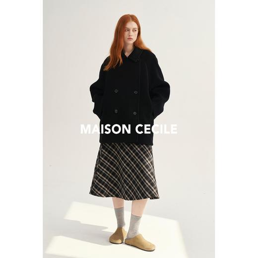 MAISON CECILE保暖厚实短款羊毛翻领双排扣大衣 商品图1
