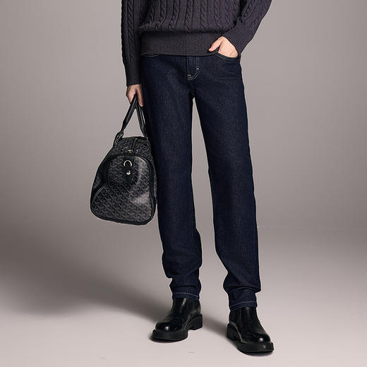 棉仓357819005-羊毛锥型水洗牛仔裤 商品图0