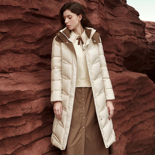 Famecoco范可儿女式长款加厚绗缝羽绒服冬FAB8AH022 商品图1