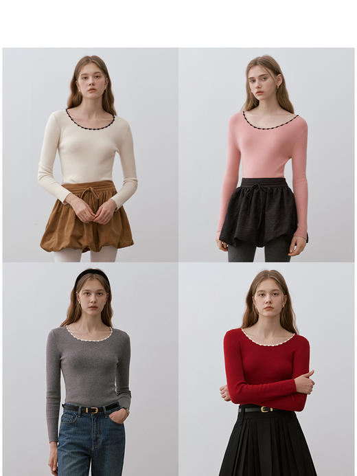 Teenie Weenie小熊字母毛衣女冬季毛衫TTKW248C52H 商品图4