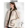 VIMAGE纬漫纪休闲连帽宽松羊毛保暖颗粒绒撞色外套冬季新款VD2403303 商品缩略图3