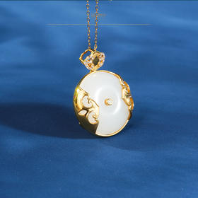 新疆国玉盟世玉和田玉金镶羊脂玉挂件 新疆系列【鹰之梦】【带证书·顺丰物流】