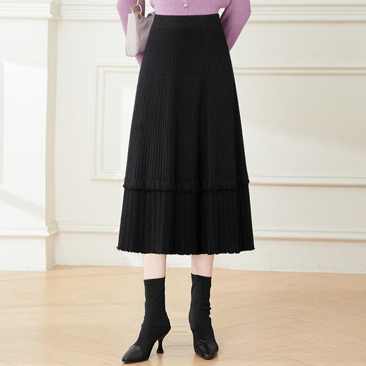 垂感修身针织毛线裙，松紧腰显瘦时尚半身裙MYX- XBMY-99816-L 商品图1