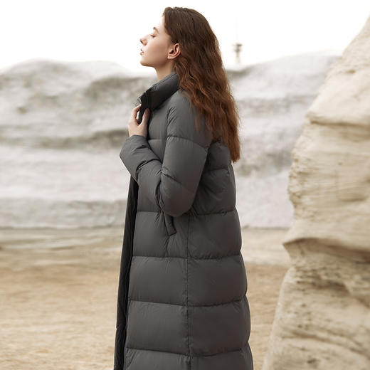 Famecoco范可儿加厚立领绗缝长款羽绒服女FAB8AH024 商品图3