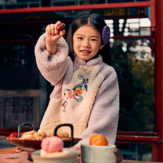 年衣童装女童旗袍裙连衣裙冬装儿童演出服宝宝周岁新中式礼服裙子（下单送喜乐之声发饰）N1244499C02 商品图3