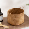 【橙色】娜家草编圆形双耳蒲草创意收纳篮 商品缩略图3
