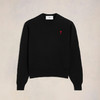 AMI 男士徽标刺绣羊毛针织衫 黑色 BFHKS001 001 001 商品缩略图0