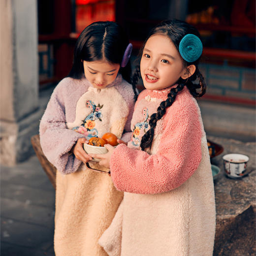 年衣童装女童旗袍裙连衣裙冬装儿童演出服宝宝周岁新中式礼服裙子（下单送喜乐之声发饰）N1244499C02 商品图6