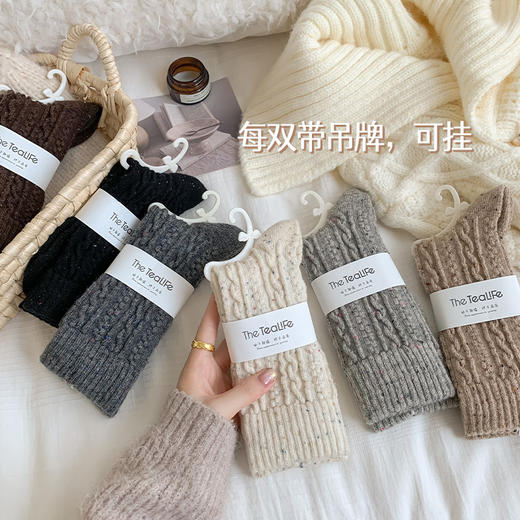 【保暖不冻脚&秋冬羊毛袜】一袜两穿可直可堆随心搭，温暖加倍越走越暖，复古堆堆袜长筒羊绒中筒袜子女袜QQ 商品图3