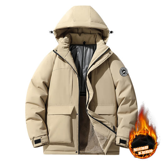 【石墨烯】【可拆卸帽】【新款DXC】大依优型大码羊羔绒连帽棉服保暖棉衣加厚加肥加大上衣男士外套胖子潮款 商品图3