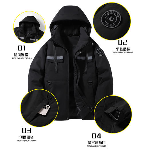 【新款DXC】大依优型大码连帽羽绒服90白鸭绒保暖加厚加肥加大上衣男士外套胖子 商品图4