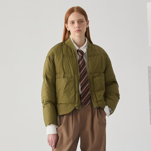 谜底双面穿羽绒服女2024冬季新品复古风花色短款鸭绒服244MY1507 商品图1