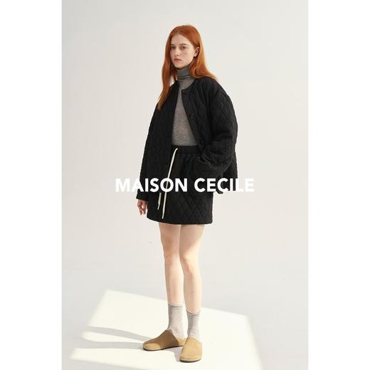 MAISON CECILE奶白/黑色轻巧舒适保暖菱格棉服套装 商品图4