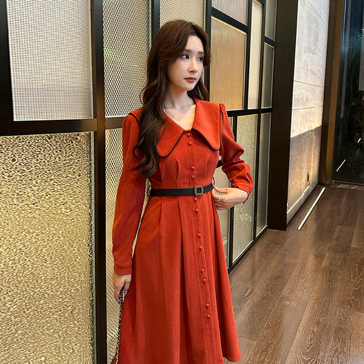 奢姿大码女装2024秋季个性娃娃领洋气连衣裙胖妹妹时尚气质裙子9943891260 商品图2