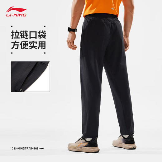 李宁防泼水运动裤长裤男四面弹直筒健身运动长裤AYKU103 商品图2
